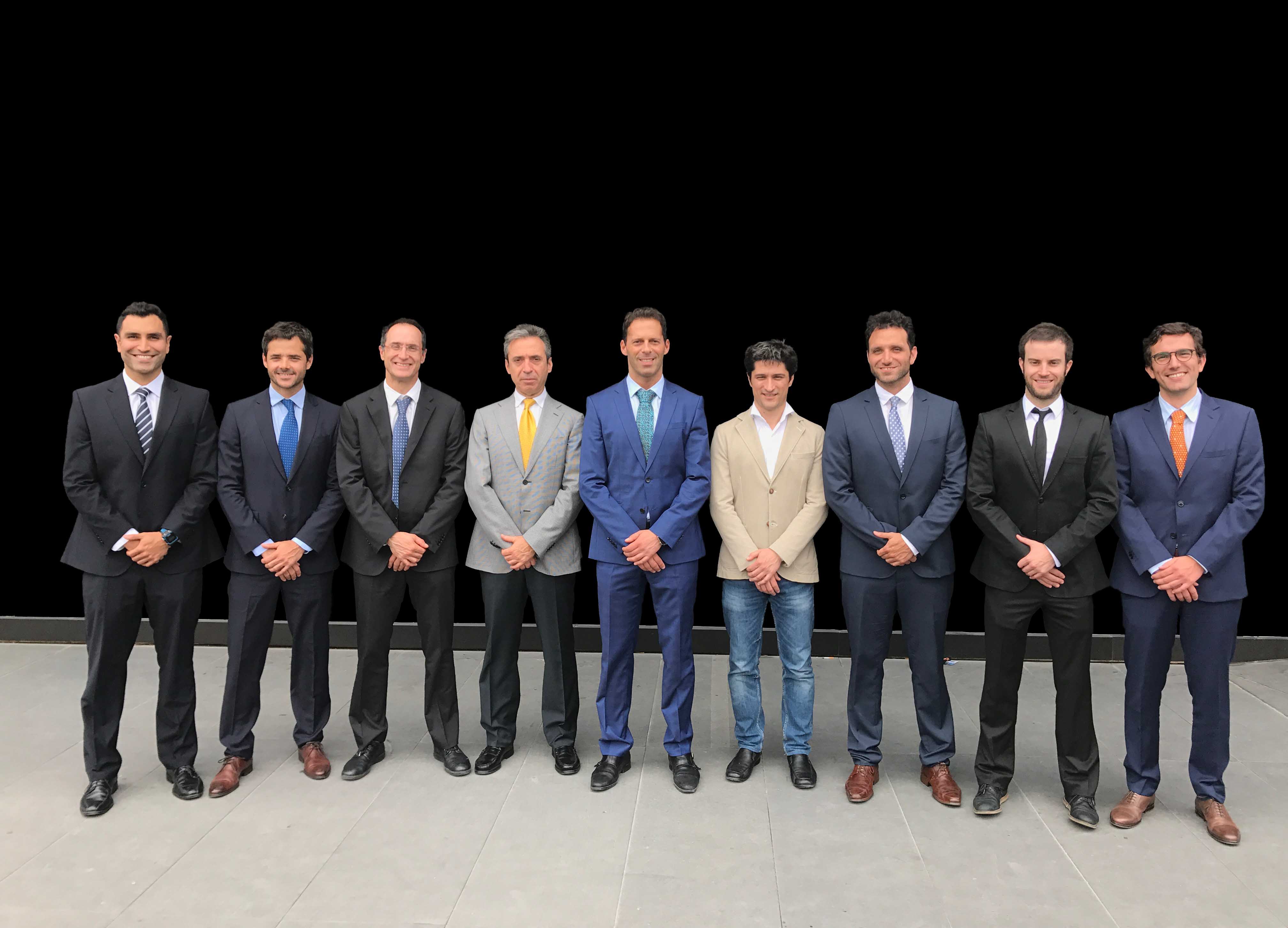 Left to right: Federico Ibáñez, Juan Erquicia, Xavier Pelfort, Joan Carles Monllau, Pablo Gelber, Raúl Torres, Maximiliano Ibáñez, Àngel Masferrer and Daniel Pérez Prieto.