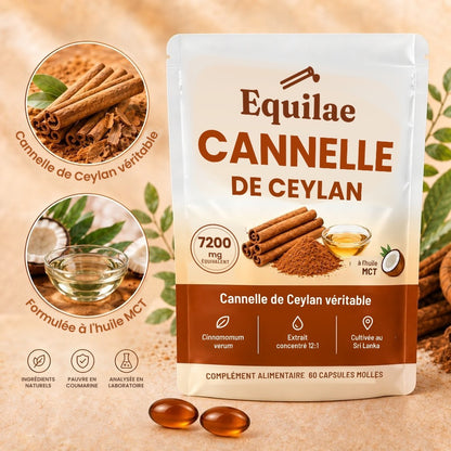 Sachet de cannelle de Ceylan Equilae, 60 capsules molles